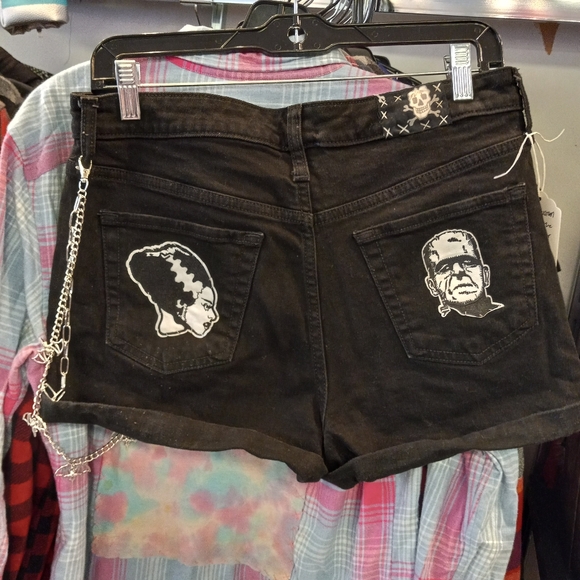 Frankenstein loves the Bride custom shorts! One-of-a-kind fandom wear! - Picture 4 of 6